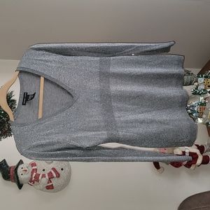 NY & Company silver glitter knit tunic top